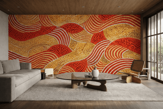 Sunset Mosaic Waves