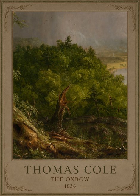 Thomas Cole View from Mount Holyoke, Northampton, Massachusetts, After a Thunderstorm—the Oxbow I No2 - Poster