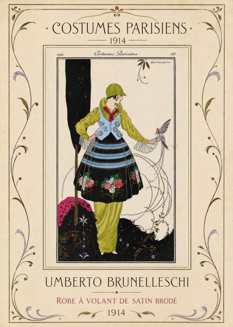 Umberto Brunelleschi Robe À Volant De Satin Brodé No1 - Poster