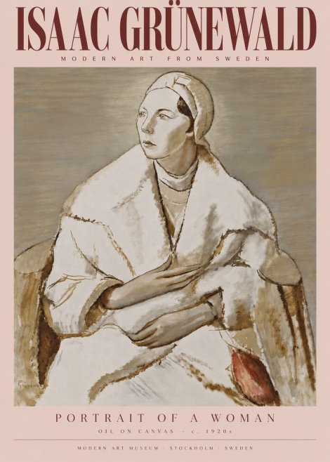 Isaac Grünewald Woman in a White Wrap No6 - Poster