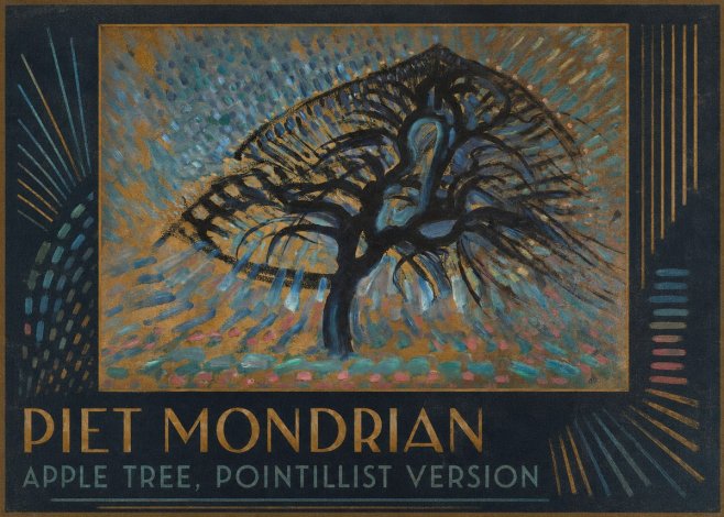 Piet Mondrian Apple Tree, Pointillist Version No1 - Poster