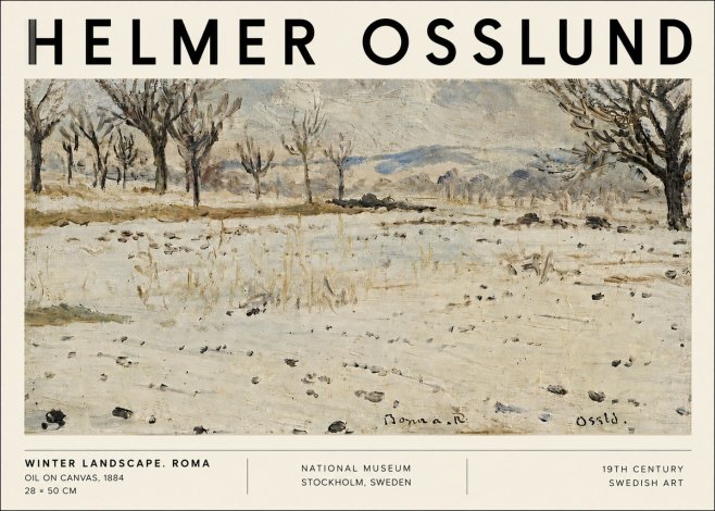 Helmer Osslund Winter Landscape. Roma No6 - Poster