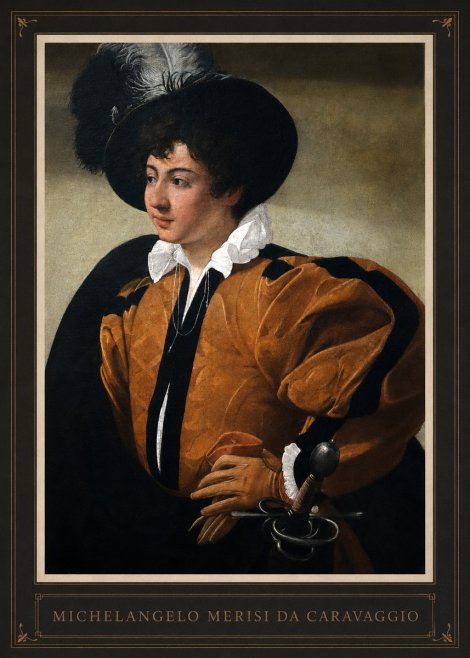Michelangelo Merisi da Caravaggio Young Man with a Plumed Hat No1 - Poster