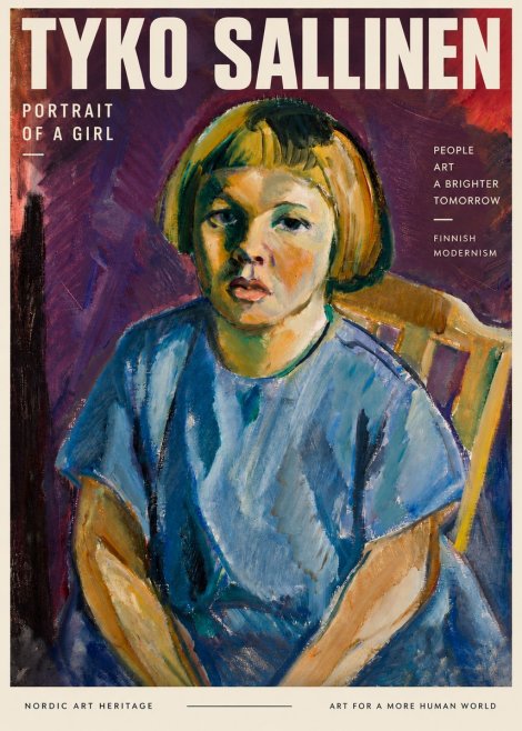 Tyko Sallinen Portrait of a Girl I No3 - Poster