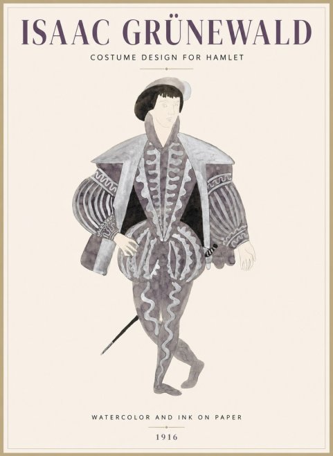 Isaac Grünewald Costume Design for Hamlet No1 - Poster