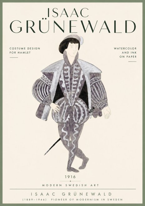 Isaac Grünewald Costume Design for Hamlet No4 - Poster
