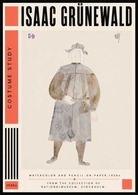 Isaac Grünewald Costume Study I No6 - Poster