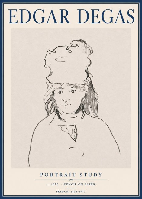 Edgar Degas Portrait Study No6 - Poster