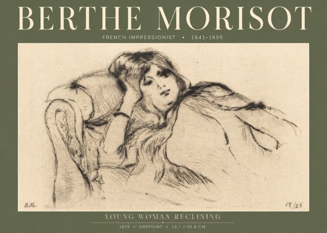 Berthe Morisot Young Woman Reclining II No4 - Poster