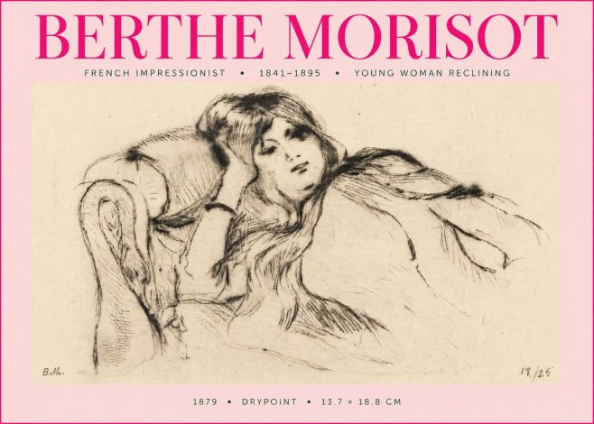 Berthe Morisot Young Woman Reclining II No5 - Poster