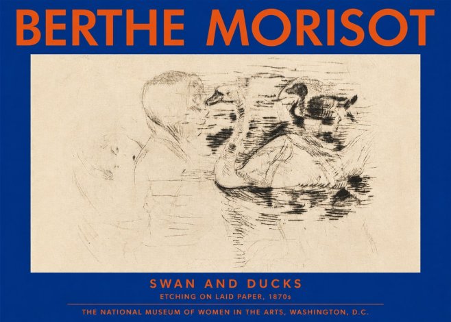 Berthe Morisot Swan and Ducks No3 - Poster