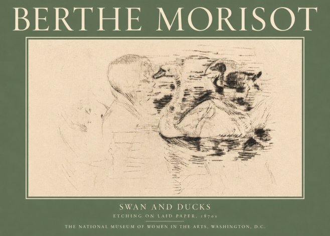 Berthe Morisot Swan and Ducks No5 - Poster