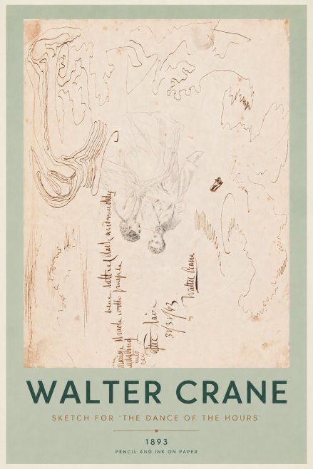 Walter Crane Sketch for 'the Dance of the Hours' No4 - Poster