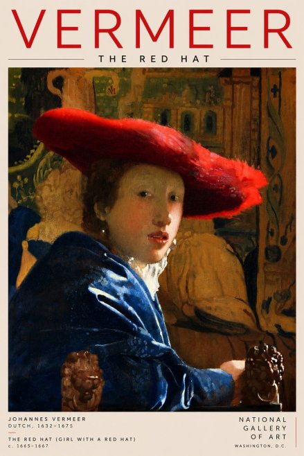 Vermeer The Red Hat No2 - Poster