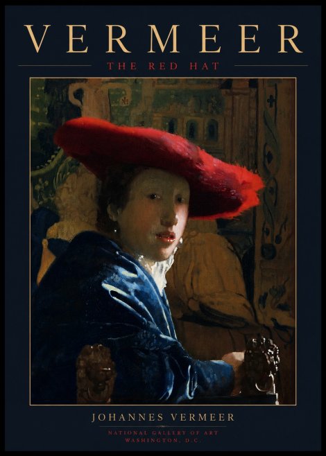 Vermeer The Red Hat No3 - Poster