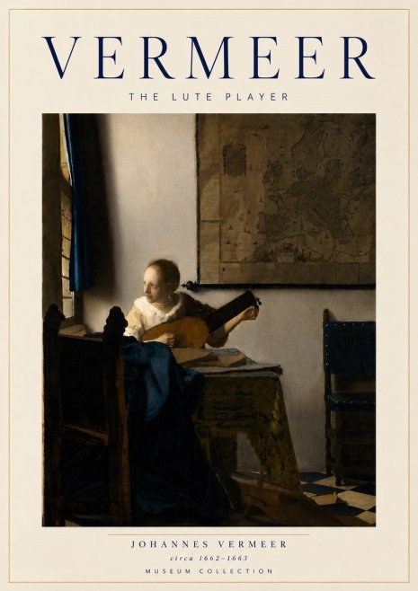 Vermeer The Lute Player No6 - Poster