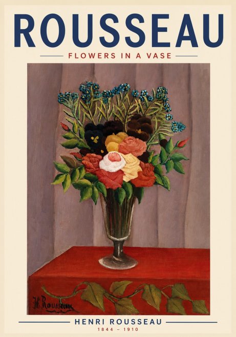 Rousseau Flowers in a Vase No5 - Poster
