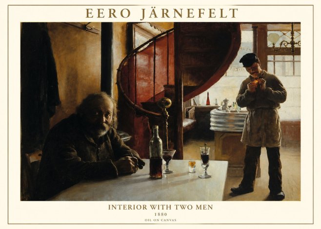Eero Järnefelt Interior with Two Men No1 - Poster