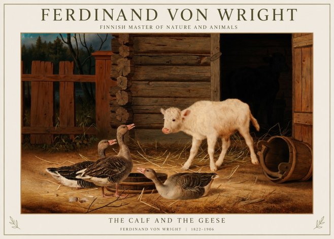 Ferdinand von Wright The Calf and the Geese No1 - Poster