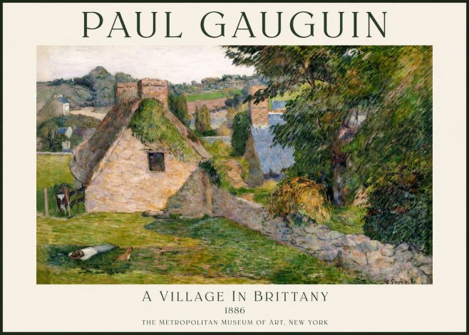 Paul Gauguin A Village in Brittany No1 - Poster