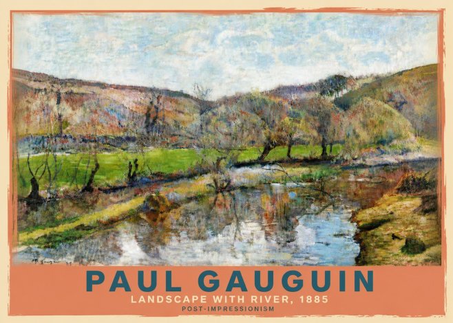 Paul Gauguin Landscape with River, 1885 No6 - Poster