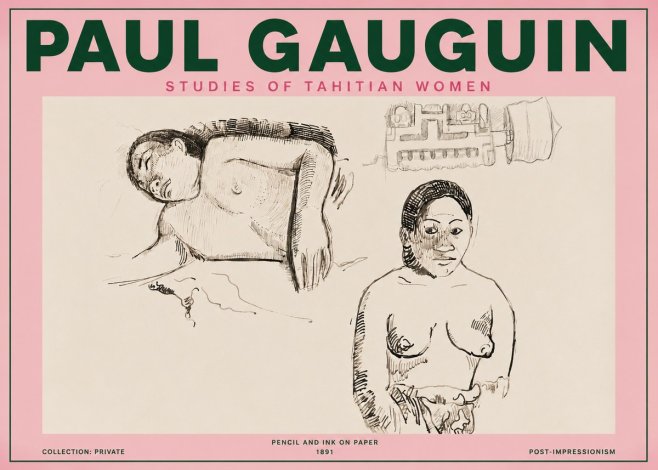 Paul Gauguin Studies of Tahitian Women No3 - Poster