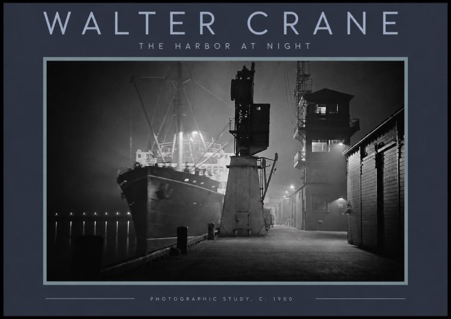 Walter Crane The Harbor at Night No3 - Poster
