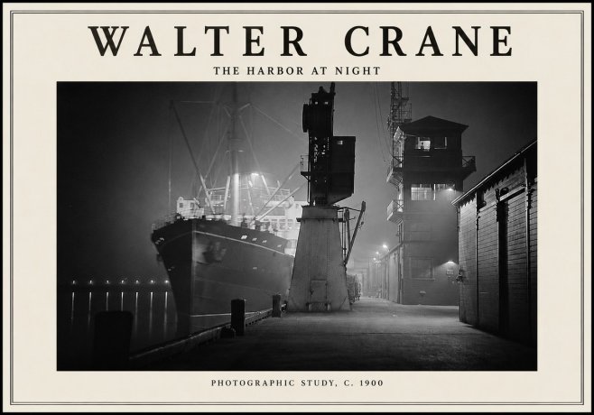 Walter Crane The Harbor at Night No5 - Poster