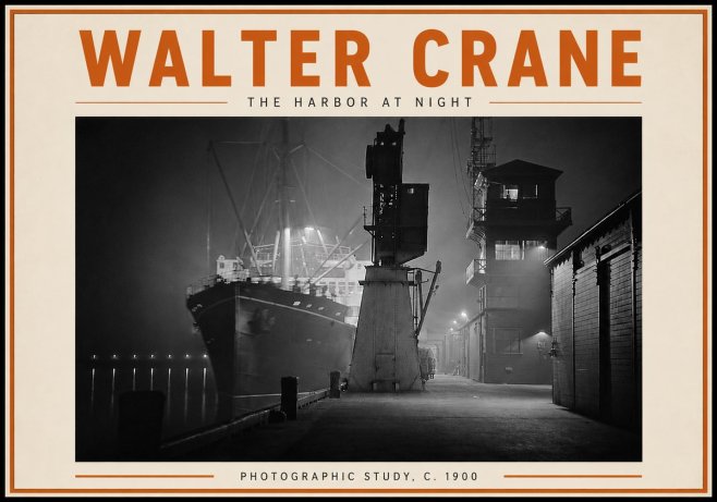 Walter Crane The Harbor at Night No6 - Poster