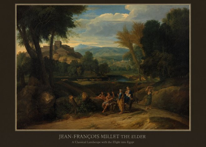 Jean-François Millet A Classical Landscape with the Flight into Egypt No5 - Poster