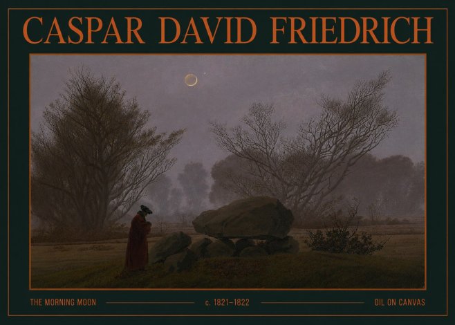 Caspar David Friedrich The Morning Moon No4 - Poster