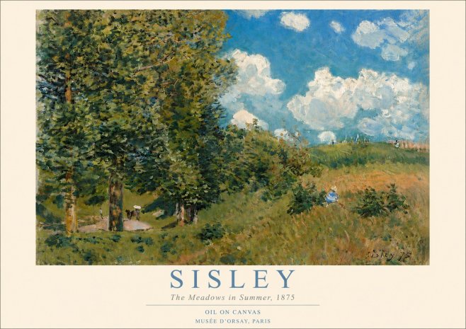 Sisley The Meadows in Summer, 1875 No3 - Poster