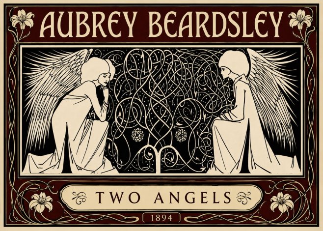 Aubrey Beardsley Two Angels No5 - Poster