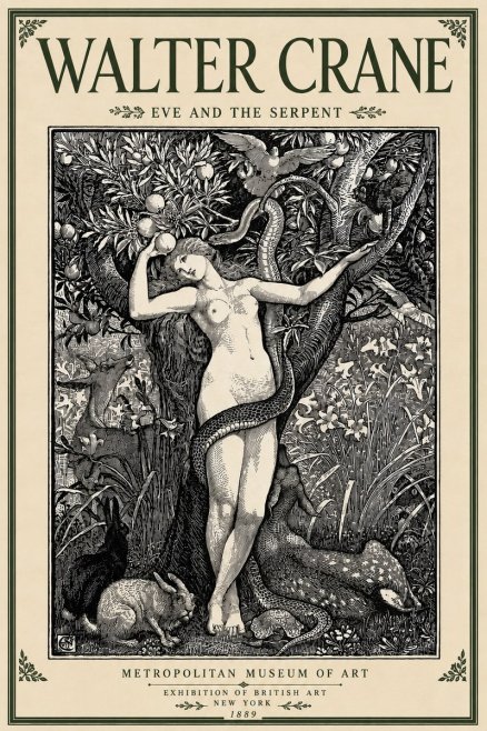 Walter Crane Eve and the Serpent No5 - Poster