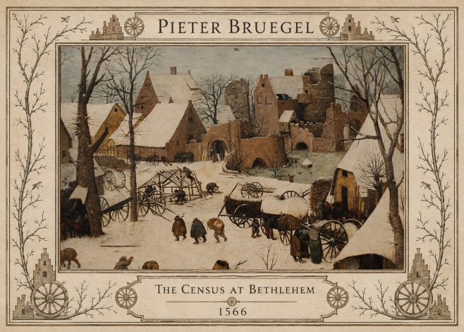 Pieter Bruegel The Census at Bethlehem I No6 - Poster