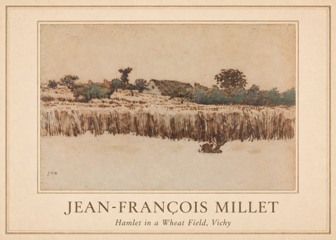 Jean-François Millet Hamlet in a Wheat Field, Vichy No1 - Poster