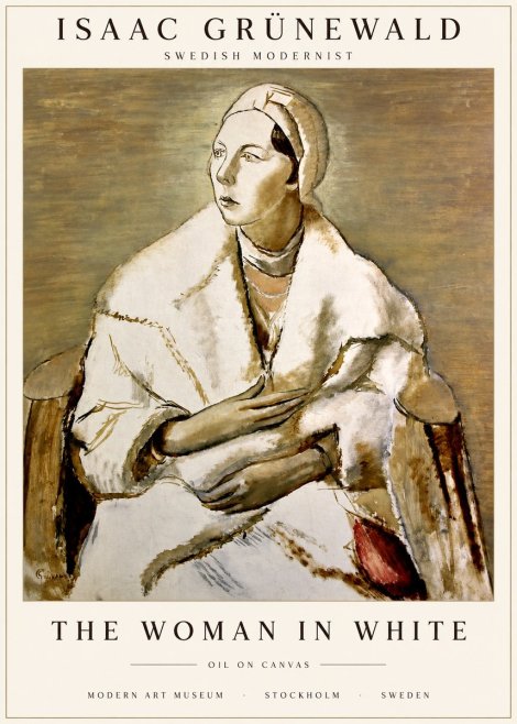 Isaac Grünewald The Woman in White No1 - Poster