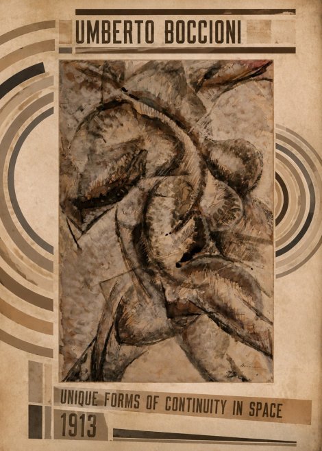 Umberto Boccioni Unique Forms of Continuity in Space No5 - Poster