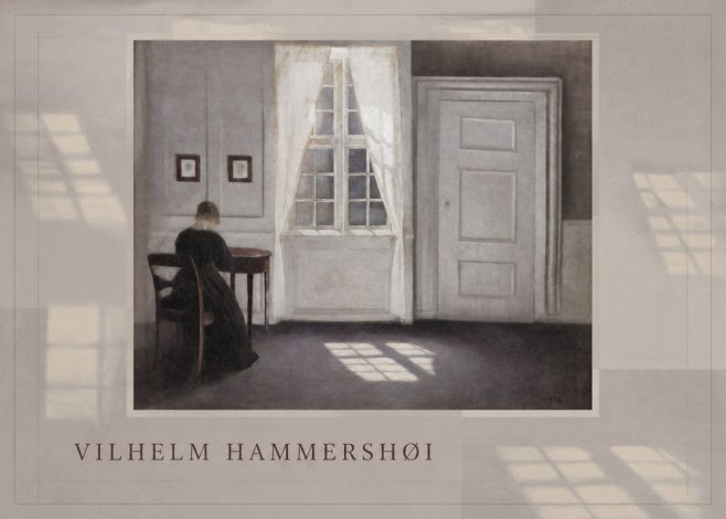 Vilhelm Hammershøi Interior with a Woman at a Table No3 - Poster