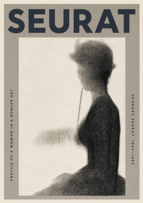 Seurat Profile of a Woman in a Bowler Hat No3 - Poster