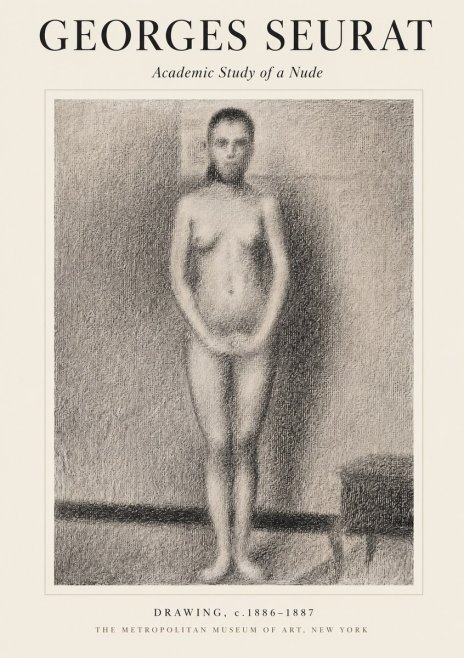 Seurat Academic Study of a Nude No1 - Poster