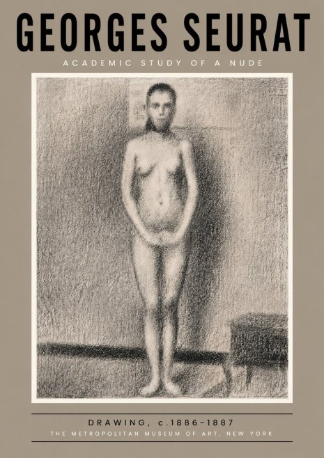 Seurat Academic Study of a Nude No4 - Poster