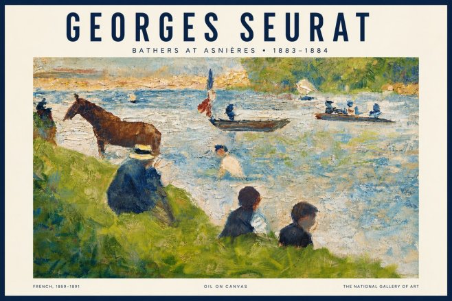 Seurat Bathers at Asnières II No5 - Poster