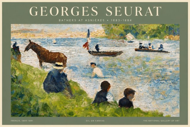Seurat Bathers at Asnières II No6 - Poster