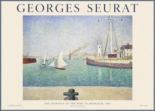 Seurat The Entrance to the Port of Honfleur, 1886 No1 - Poster