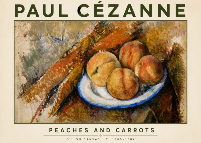 Paul Cézanne Peaches and Carrots No4 - Poster