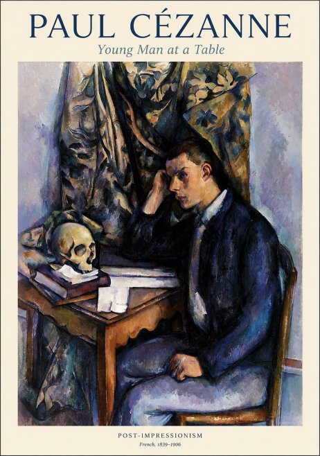 Paul Cézanne Young Man at a Table No1 - Poster