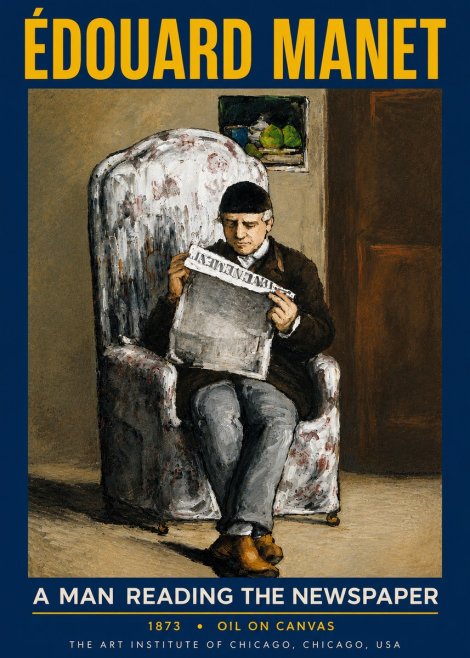 Édouard Manet A Man Reading the Newspaper No6 - Poster