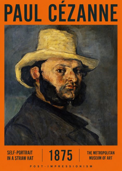 Paul Cézanne Self-portrait in a Straw Hat No2 - Poster