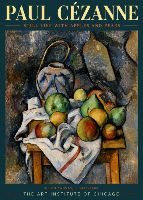Paul Cézanne Still Life with Apples and Pears No6 - Poster